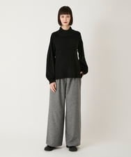 R6FAE47230 HIROKO BIS(小さいサイズ)(メゾン ドゥ サンク) 【小さいサイズ】リブネックデザインウールニットプルオーバー レッド