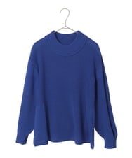 R6FAE47230 HIROKO BIS(小さいサイズ)(メゾン ドゥ サンク) 【小さいサイズ】リブネックデザインウールニットプルオーバー レッド