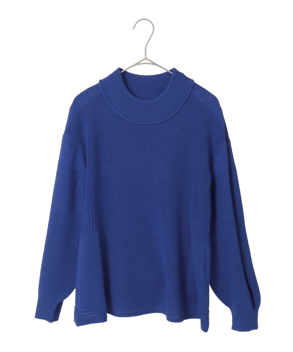 R6FAE47230 HIROKO BIS(小さいサイズ)(メゾン ドゥ サンク) 【小さいサイズ】リブネックデザインウールニットプルオーバー レッド