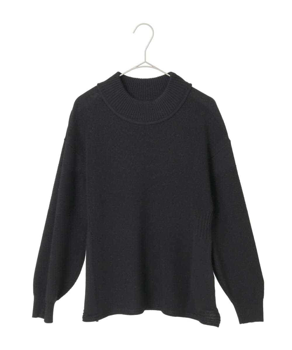 R6FAE47230 HIROKO BIS(小さいサイズ)(メゾン ドゥ サンク) 【小さいサイズ】リブネックデザインウールニットプルオーバー レッド