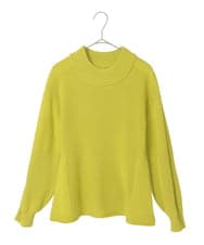 R6FAE47230 HIROKO BIS(小さいサイズ)(メゾン ドゥ サンク) 【小さいサイズ】リブネックデザインウールニットプルオーバー レッド