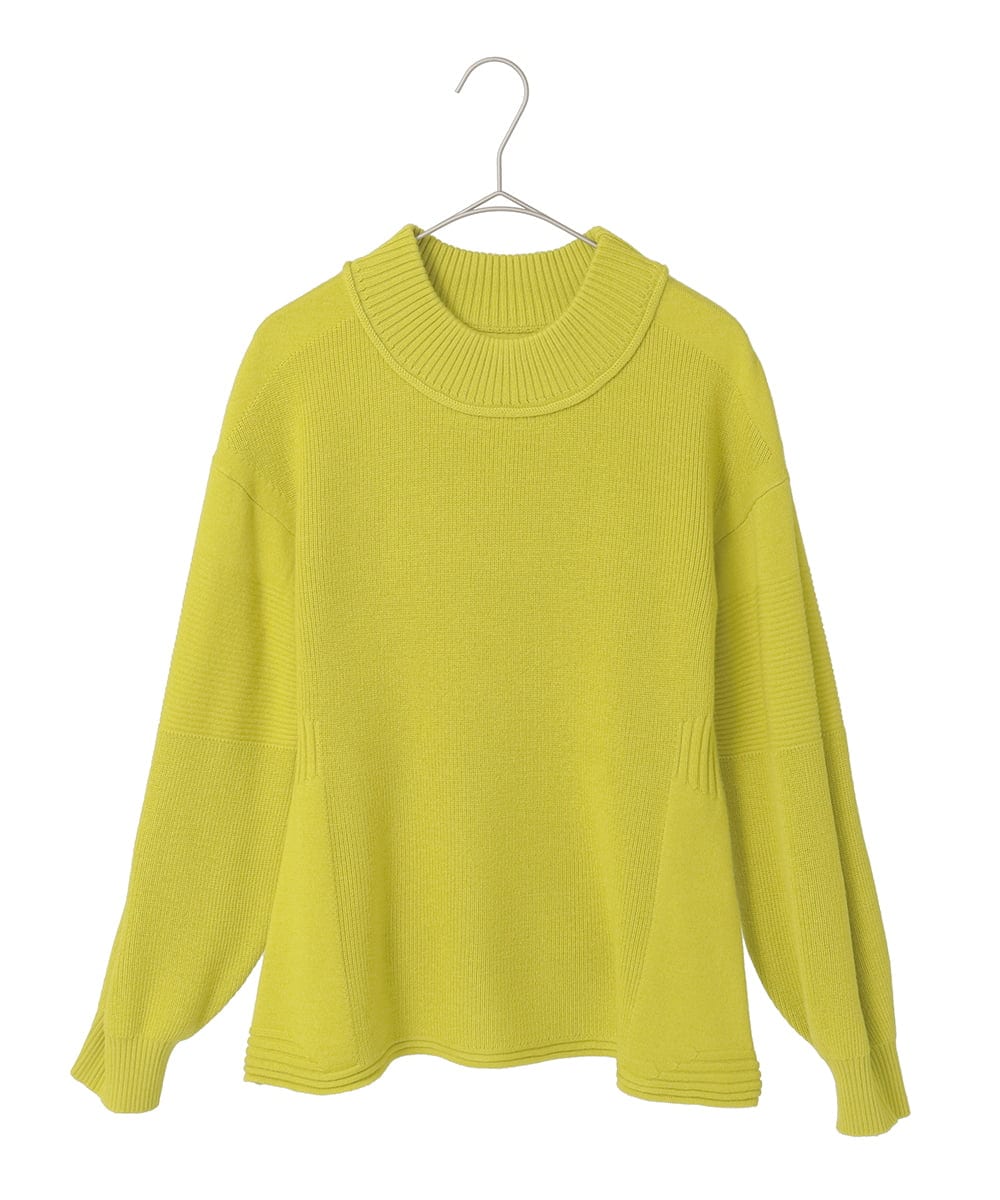 R6FAE47230 HIROKO BIS(小さいサイズ)(メゾン ドゥ サンク) 【小さいサイズ】リブネックデザインウールニットプルオーバー レッド