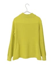 R6FAE47230 HIROKO BIS(小さいサイズ)(メゾン ドゥ サンク) 【小さいサイズ】リブネックデザインウールニットプルオーバー レッド