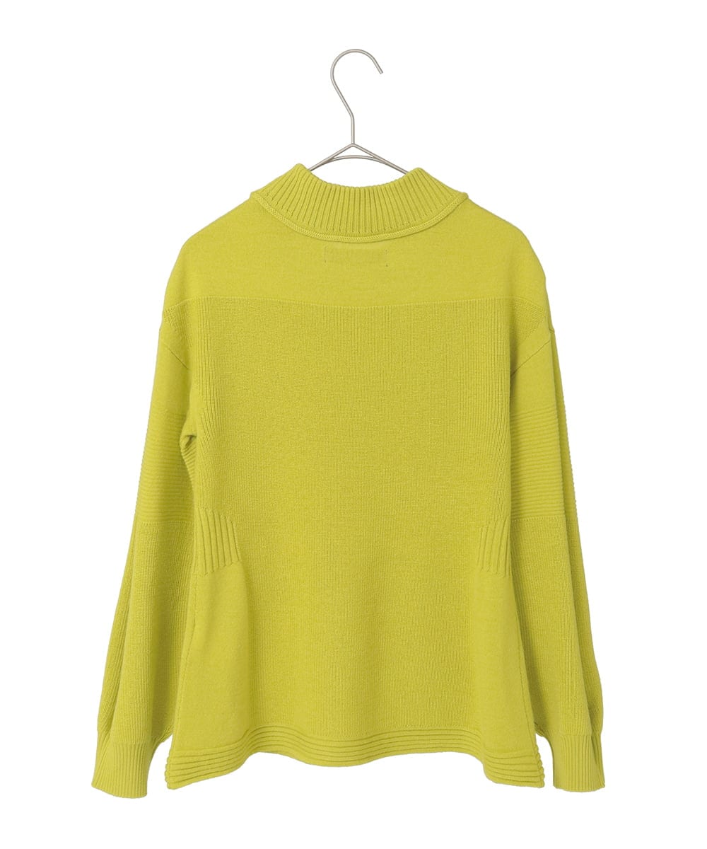 R6FAE47230 HIROKO BIS(小さいサイズ)(メゾン ドゥ サンク) 【小さいサイズ】リブネックデザインウールニットプルオーバー レッド