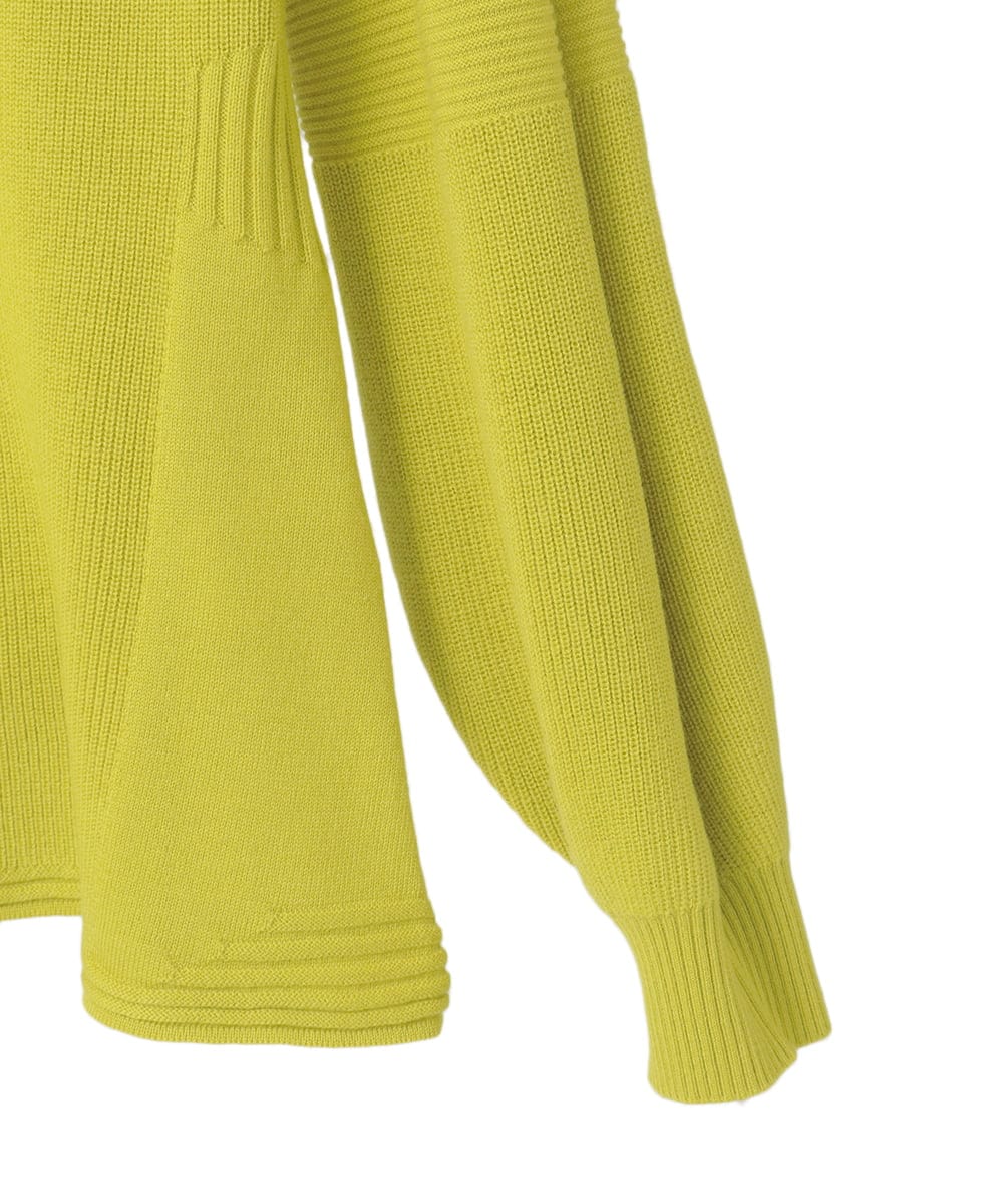 R6FAE47230 HIROKO BIS(小さいサイズ)(メゾン ドゥ サンク) 【小さいサイズ】リブネックデザインウールニットプルオーバー レッド