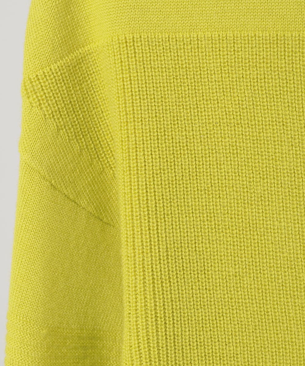 R6FAE47230 HIROKO BIS(小さいサイズ)(メゾン ドゥ サンク) 【小さいサイズ】リブネックデザインウールニットプルオーバー レッド