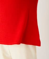 R6FAE47230 HIROKO BIS(小さいサイズ)(メゾン ドゥ サンク) 【小さいサイズ】リブネックデザインウールニットプルオーバー レッド