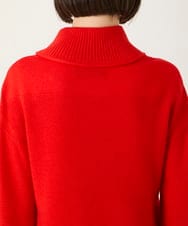 R6FAE47230 HIROKO BIS(小さいサイズ)(メゾン ドゥ サンク) 【小さいサイズ】リブネックデザインウールニットプルオーバー レッド