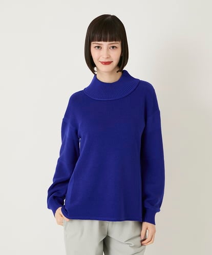 R6FAE47230 HIROKO BIS(小さいサイズ) 【小さいサイズ】リブネックデザインウールニットプルオーバー