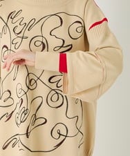 R6FAE50330 HIROKO BIS(小さいサイズ)(メゾン ドゥ サンク) 【小さいサイズ】ニュアンス刺繍アクセントニットプルオーバー ベージュ