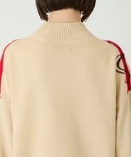 R6FAE50330 HIROKO BIS(小さいサイズ)(メゾン ドゥ サンク) 【小さいサイズ】ニュアンス刺繍アクセントニットプルオーバー ベージュ