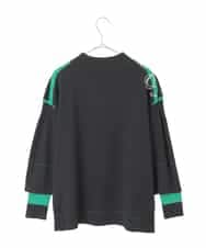 R6FAE50330 HIROKO BIS(小さいサイズ)(メゾン ドゥ サンク) 【小さいサイズ】ニュアンス刺繍アクセントニットプルオーバー ブラック