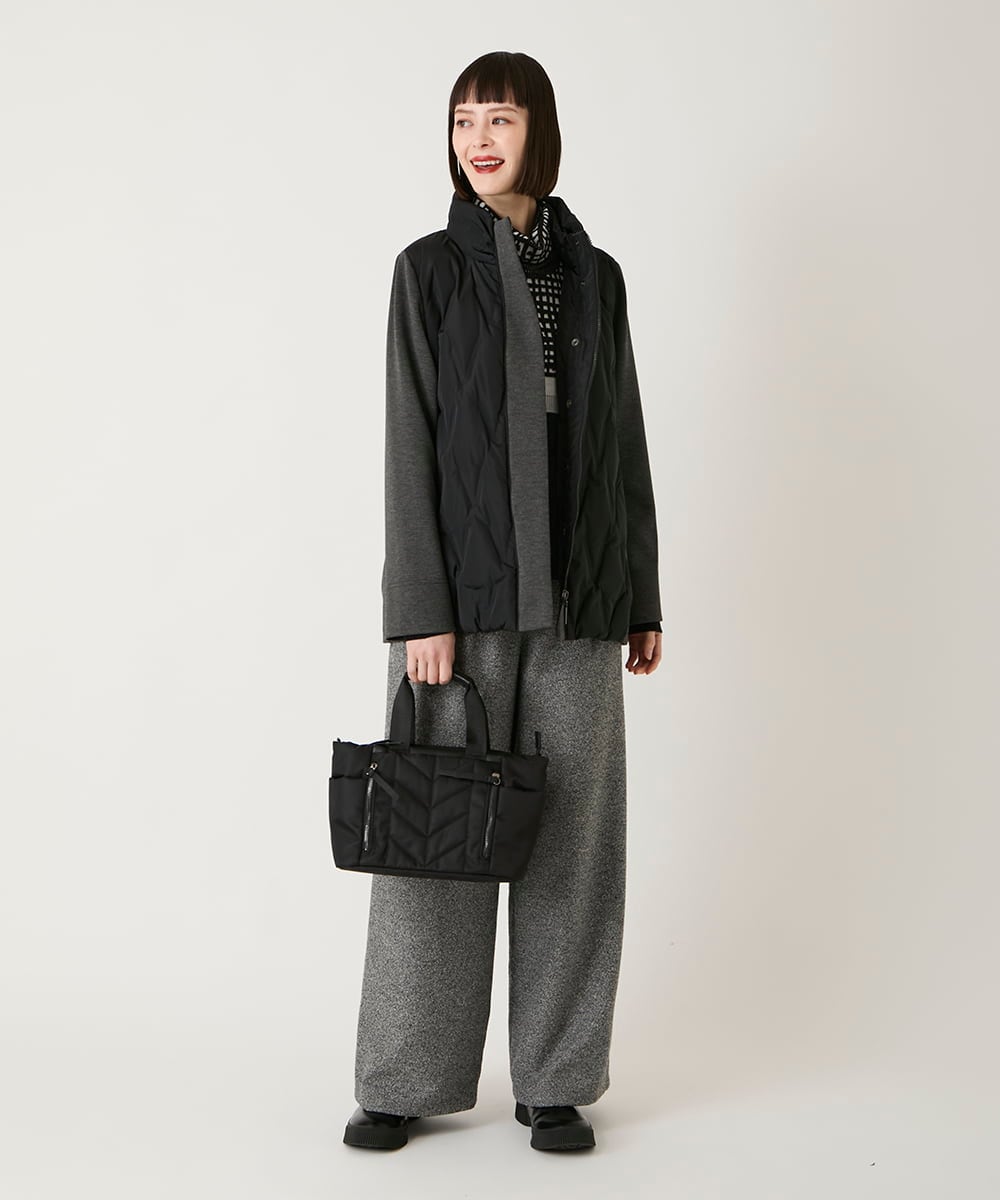 R6FAE55290 HIROKO BIS(小さいサイズ)(メゾン ドゥ サンク) 【小さいサイズ】チェックアクセントタートルネックニット ブラック