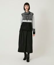 R6FAE55290 HIROKO BIS(小さいサイズ)(メゾン ドゥ サンク) 【小さいサイズ】チェックアクセントタートルネックニット ブラック