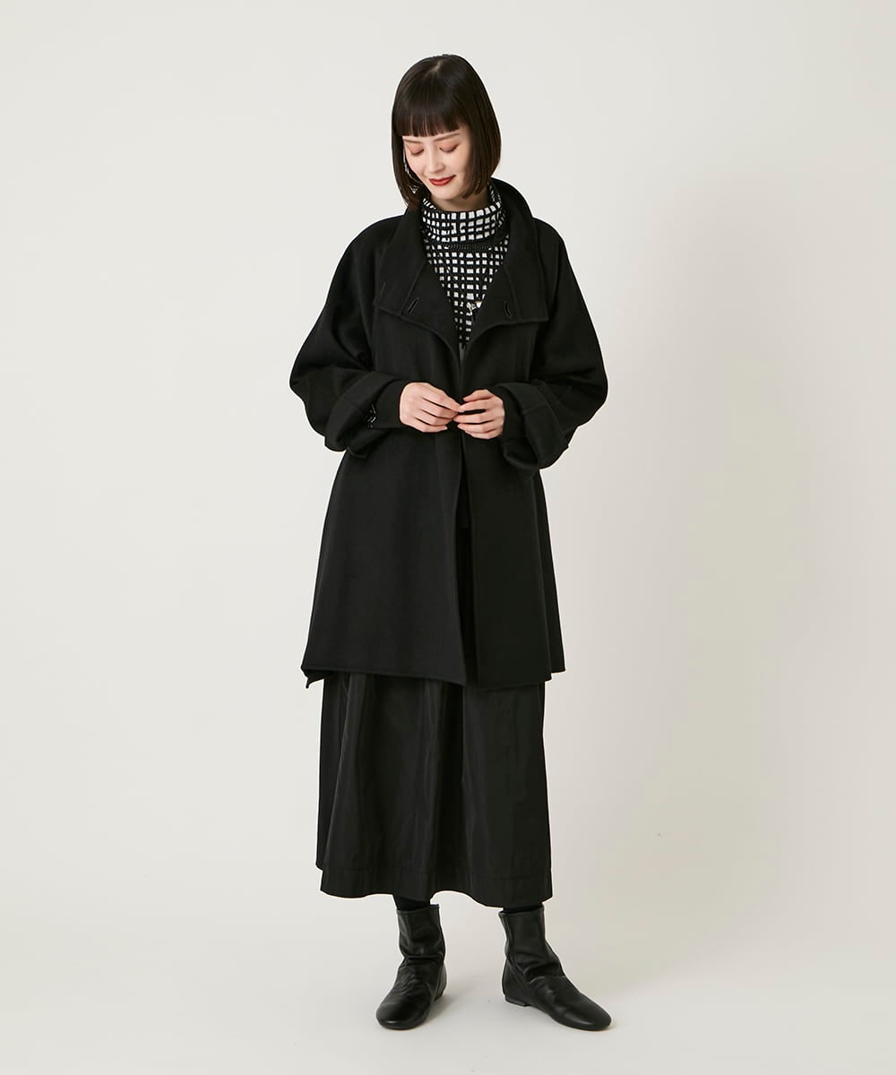 R6FAE55290 HIROKO BIS(小さいサイズ)(メゾン ドゥ サンク) 【小さいサイズ】チェックアクセントタートルネックニット ブラック