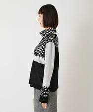 R6FAE55290 HIROKO BIS(小さいサイズ)(メゾン ドゥ サンク) 【小さいサイズ】チェックアクセントタートルネックニット ブラック