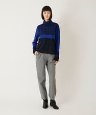 R6FAE55290 HIROKO BIS(小さいサイズ)(メゾン ドゥ サンク) 【小さいサイズ】チェックアクセントタートルネックニット ブラック