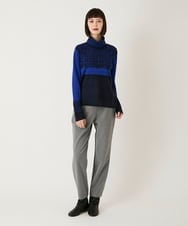 R6FAE55290 HIROKO BIS(小さいサイズ)(メゾン ドゥ サンク) 【小さいサイズ】チェックアクセントタートルネックニット ブラック