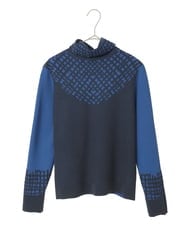 R6FAE55290 HIROKO BIS(小さいサイズ)(メゾン ドゥ サンク) 【小さいサイズ】チェックアクセントタートルネックニット ブラック