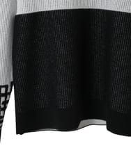 R6FAE55290 HIROKO BIS(小さいサイズ)(メゾン ドゥ サンク) 【小さいサイズ】チェックアクセントタートルネックニット ブラック