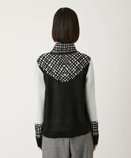R6FAE55290 HIROKO BIS(小さいサイズ)(メゾン ドゥ サンク) 【小さいサイズ】チェックアクセントタートルネックニット ブラック