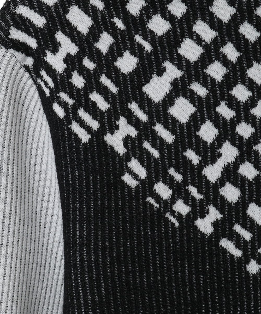 R6FAE55290 HIROKO BIS(小さいサイズ)(メゾン ドゥ サンク) 【小さいサイズ】チェックアクセントタートルネックニット ブラック