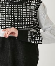 R6FAE55290 HIROKO BIS(小さいサイズ)(メゾン ドゥ サンク) 【小さいサイズ】チェックアクセントタートルネックニット ブラック