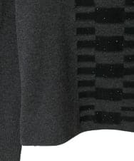 R6FAF66260 HIROKO BIS(小さいサイズ)(メゾン ドゥ サンク) 【小さいサイズ】幾何柄モチーフスパンコールニットプルオーバー グレー