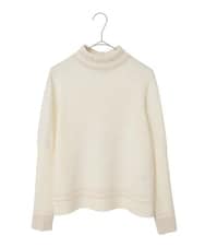 R6FAF67230 HIROKO BIS(小さいサイズ)(メゾン ドゥ サンク) 【小さいサイズ】ボーダーネックスパンコールニットプルオーバー グレー