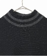 R6FAF67230 HIROKO BIS(小さいサイズ)(メゾン ドゥ サンク) 【小さいサイズ】ボーダーネックスパンコールニットプルオーバー グレー