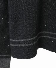 R6FAF67230 HIROKO BIS(小さいサイズ)(メゾン ドゥ サンク) 【小さいサイズ】ボーダーネックスパンコールニットプルオーバー グレー