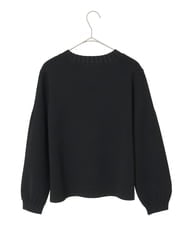 R6FAF70430 HIROKO BIS(小さいサイズ)(メゾン ドゥ サンク) 【小さいサイズ】レースドッキングニットカーディガン ブラック