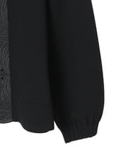 R6FAF70430 HIROKO BIS(小さいサイズ)(メゾン ドゥ サンク) 【小さいサイズ】レースドッキングニットカーディガン ブラック