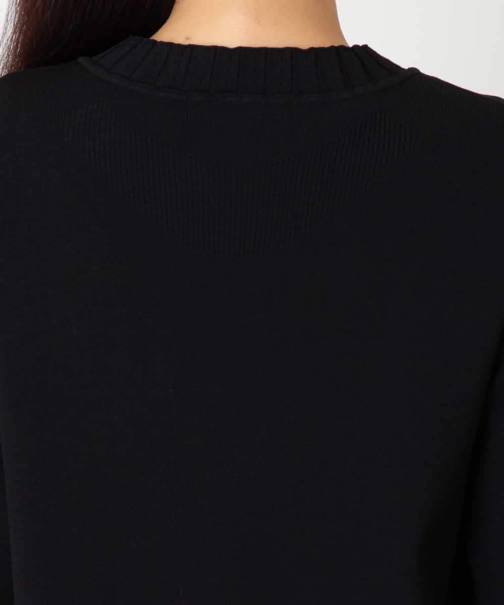 R6FAF70430 HIROKO BIS(小さいサイズ)(メゾン ドゥ サンク) 【小さいサイズ】レースドッキングニットカーディガン ブラック