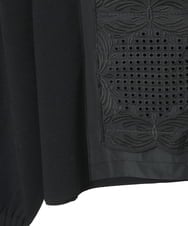 R6FAF71390 HIROKO BIS(小さいサイズ)(メゾン ドゥ サンク) 【小さいサイズ】レースドッキングニットプルオーバー ブラック