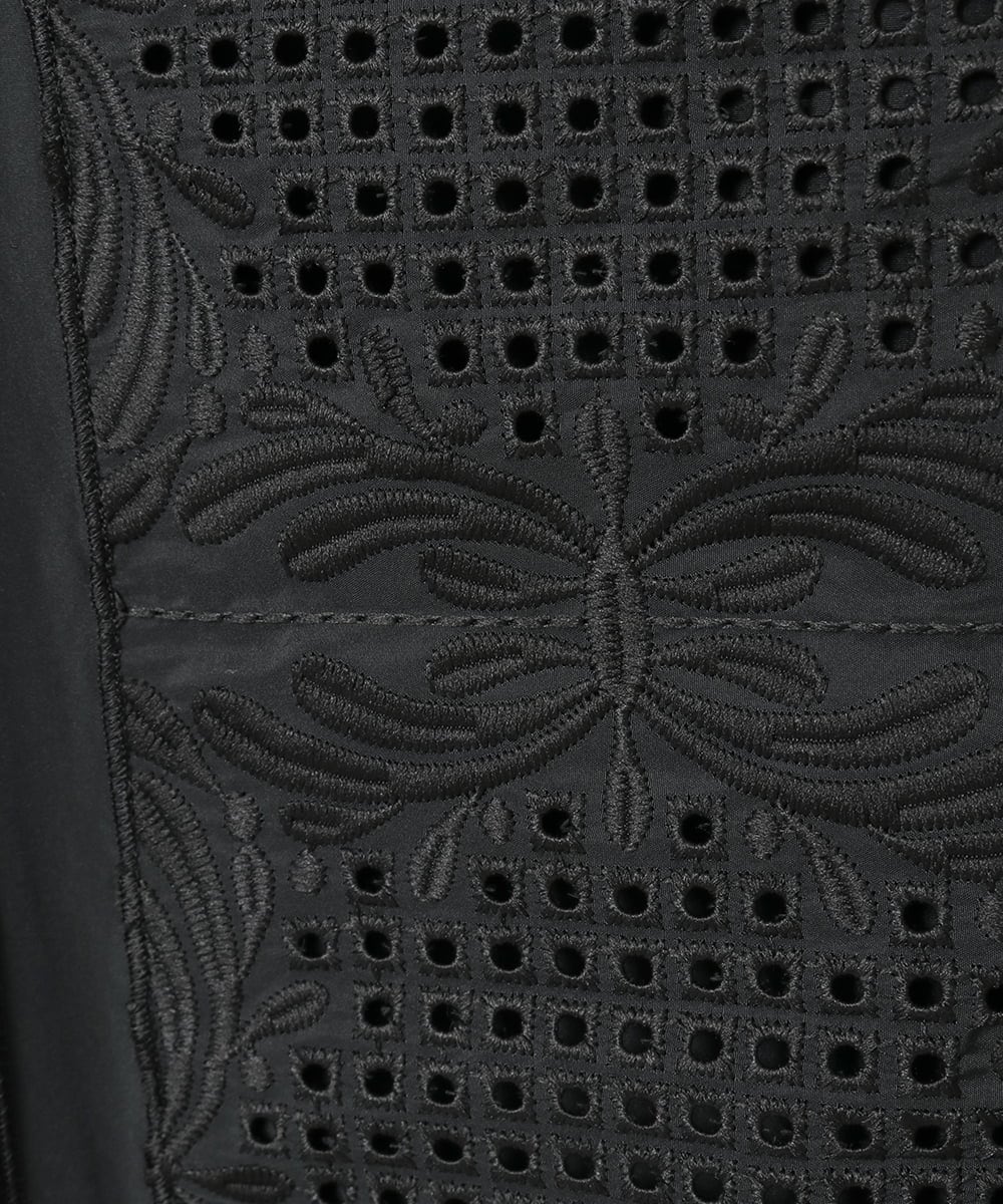 R6FAF71390 HIROKO BIS(小さいサイズ)(メゾン ドゥ サンク) 【小さいサイズ】レースドッキングニットプルオーバー ブラック