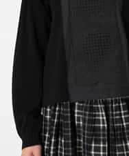 R6FAF71390 HIROKO BIS(小さいサイズ)(メゾン ドゥ サンク) 【小さいサイズ】レースドッキングニットプルオーバー ブラック