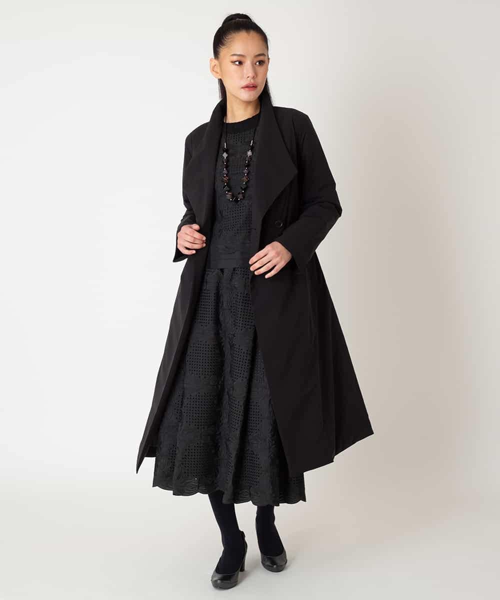 R6FAF71390 HIROKO BIS(小さいサイズ)(メゾン ドゥ サンク) 【小さいサイズ】レースドッキングニットプルオーバー ブラック