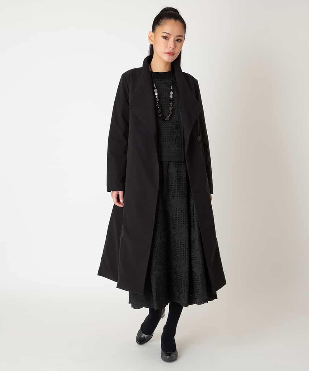 R6FAF71390 HIROKO BIS(小さいサイズ)(メゾン ドゥ サンク) 【小さいサイズ】レースドッキングニットプルオーバー ブラック