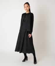 R6FAF71390 HIROKO BIS(小さいサイズ)(メゾン ドゥ サンク) 【小さいサイズ】レースドッキングニットプルオーバー ブラック