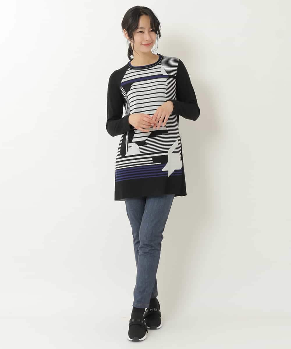 R6FAQ13290 HIROKO BIS(小さいサイズ)(メゾン ドゥ サンク) 【小さいサイズ】キカインターシャニットチュニック ブラウン