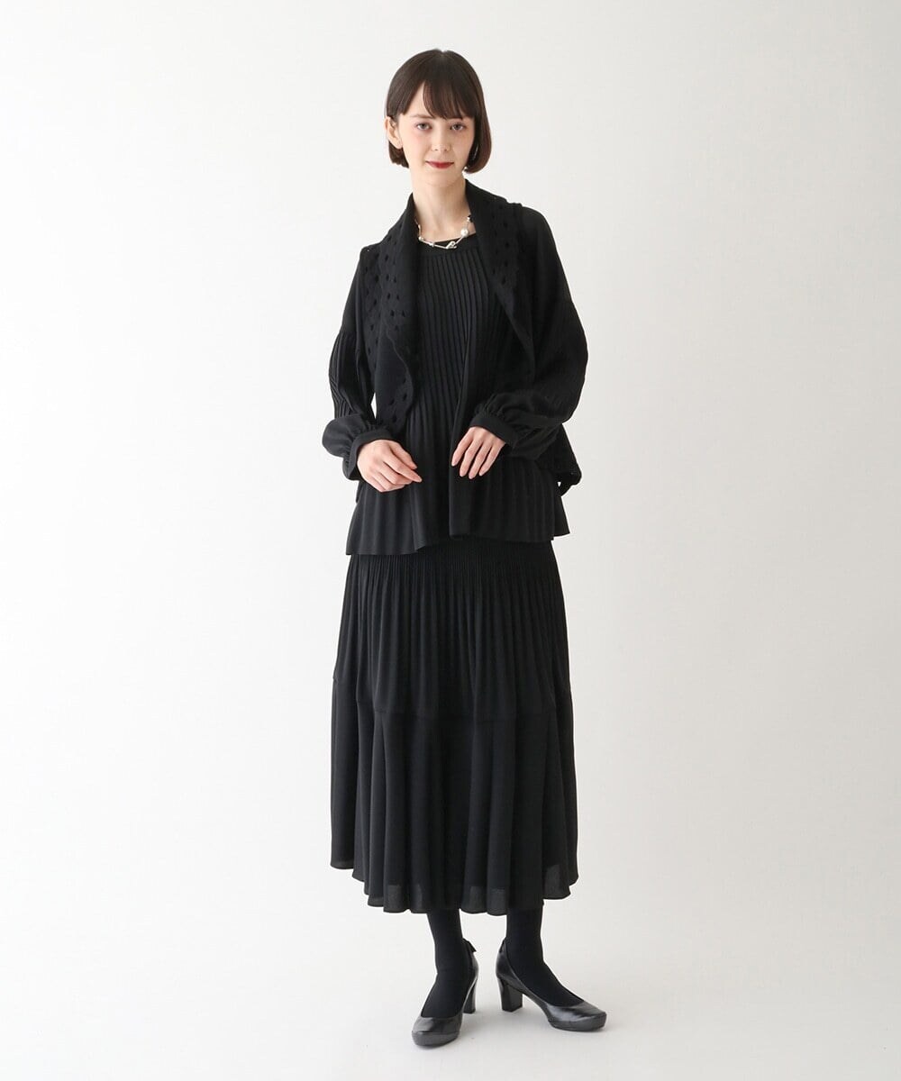 R6FAV05390 HIROKO BIS(小さいサイズ)(メゾン ドゥ サンク) 【小さいサイズ】ストレッチウールアイレットベスト ベージュ