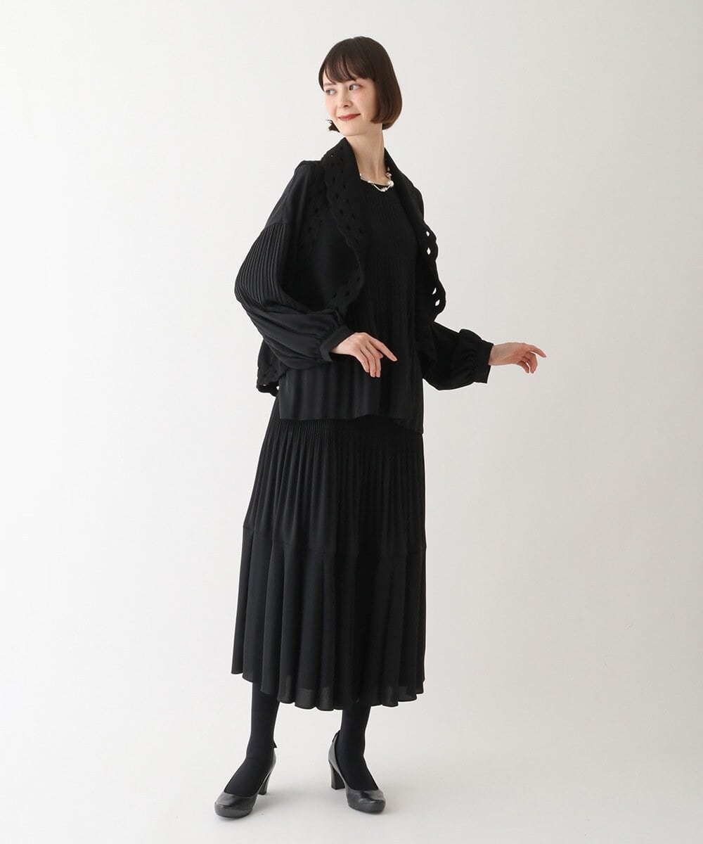 R6FAV05390 HIROKO BIS(小さいサイズ)(メゾン ドゥ サンク) 【小さいサイズ】ストレッチウールアイレットベスト ベージュ