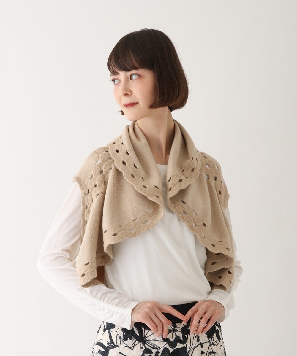 R6FAV05390 HIROKO BIS(小さいサイズ)(メゾン ドゥ サンク) 【小さいサイズ】ストレッチウールアイレットベスト ベージュ