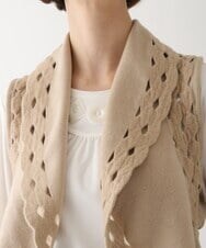 R6FAV05390 HIROKO BIS(小さいサイズ)(メゾン ドゥ サンク) 【小さいサイズ】ストレッチウールアイレットベスト ベージュ