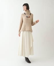 R6FAX10330 HIROKO BIS(小さいサイズ)(メゾン ドゥ サンク) 【小さいサイズ】ヘアリーウールニットプルオーバー ベージュ