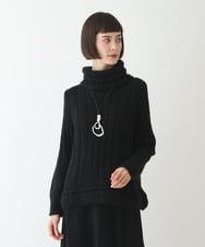 R6FAX10330 HIROKO BIS(小さいサイズ)(メゾン ドゥ サンク) 【小さいサイズ】ヘアリーウールニットプルオーバー ブラック