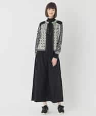 R6FCE80390 HIROKO BIS(小さいサイズ)(メゾン ドゥ サンク) 【小さいサイズ】ジャカード×インターシャ幾何柄ニットカーディガン アイボリー