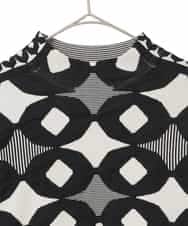 R6FCE81330 HIROKO BIS(小さいサイズ)(メゾン ドゥ サンク) 【小さいサイズ】ジャカード×インターシャ幾何柄ニットプルオーバー アイボリー