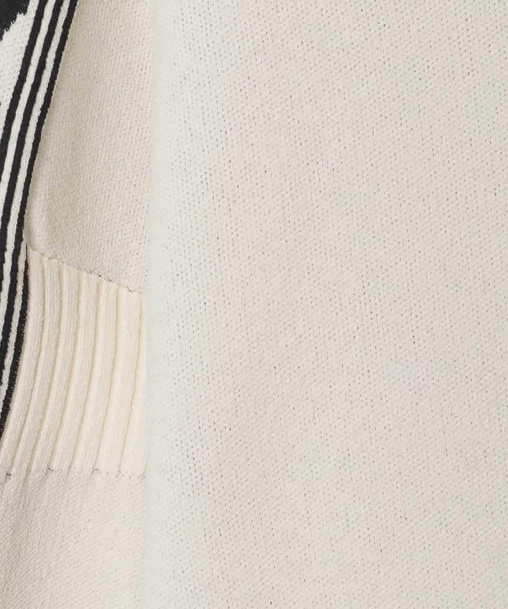 R6FCE81330 HIROKO BIS(小さいサイズ)(メゾン ドゥ サンク) 【小さいサイズ】ジャカード×インターシャ幾何柄ニットプルオーバー アイボリー